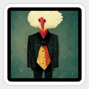 Turkey thanksgiving wears a formal suit Sticker